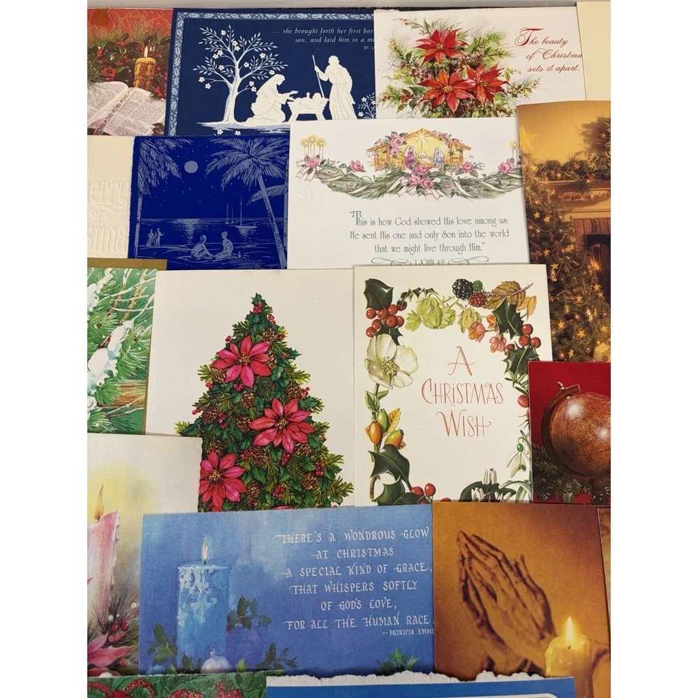 Vintage Christmas Cards Fronts ONLY Traditional Scrapbooking Decoupage Lot 50+